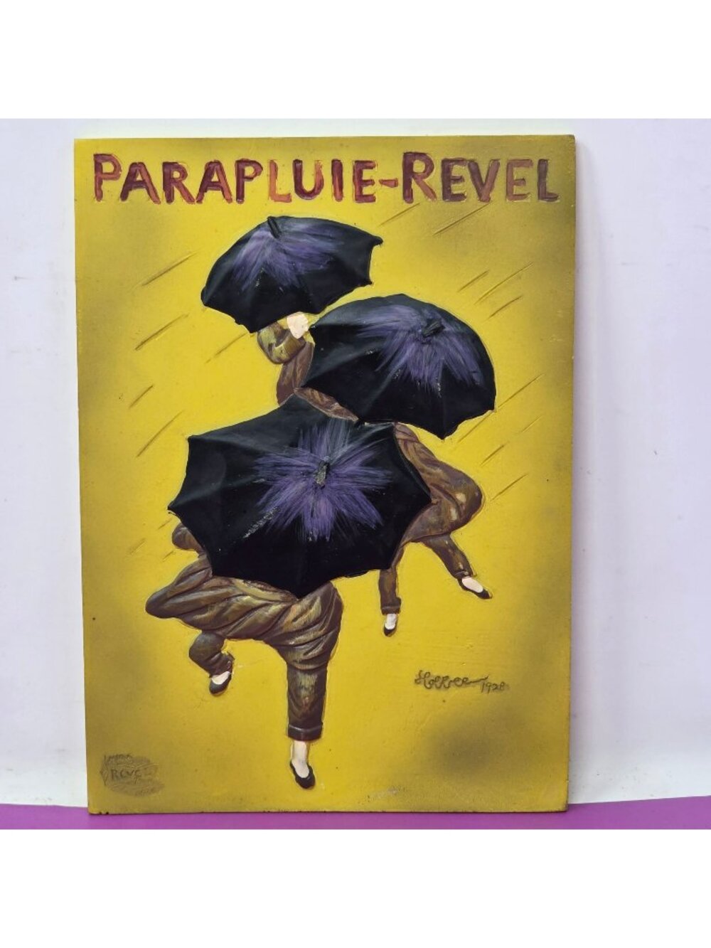 Vintage Parapluie Revel Art Deco Wall Plaque French Umbrella Dancers